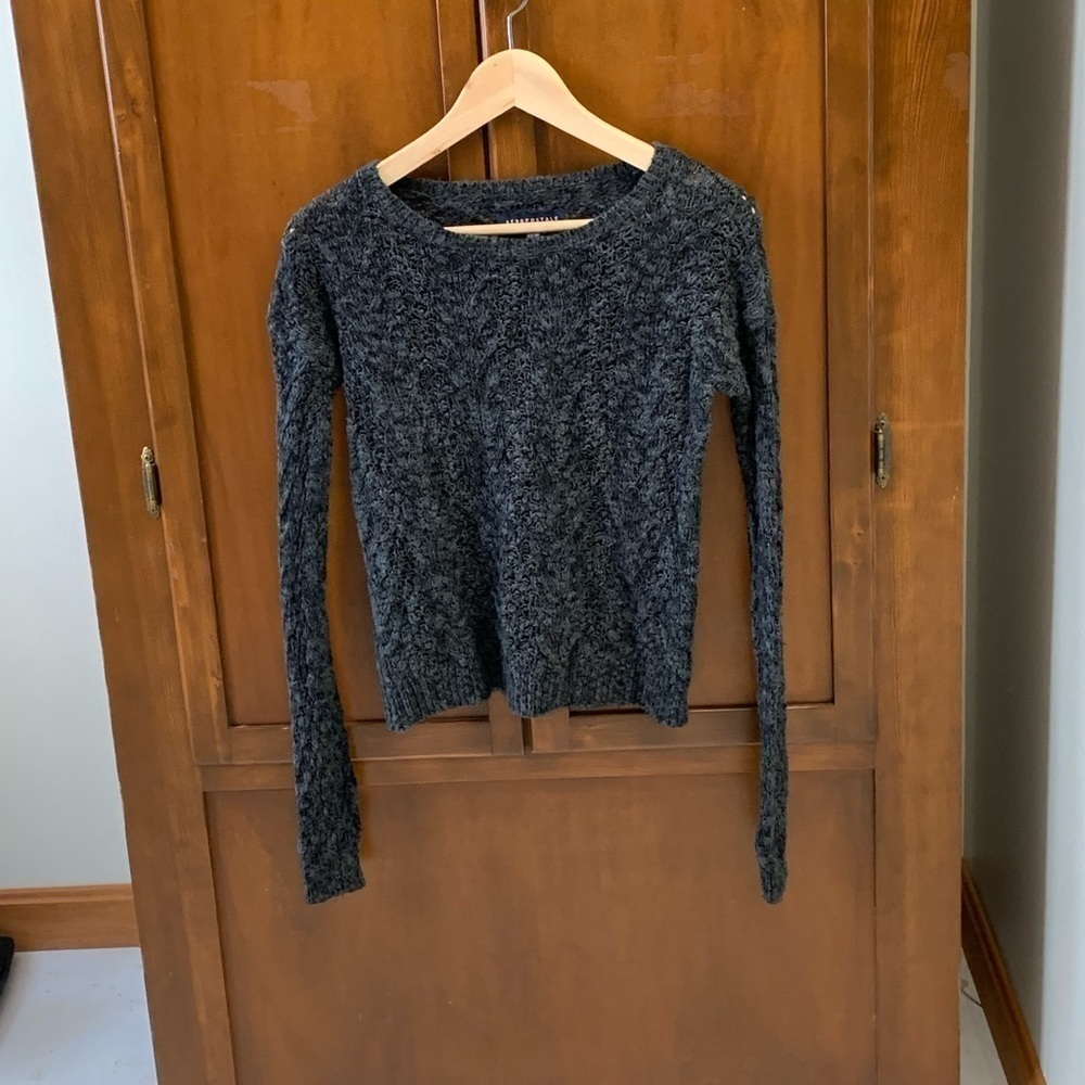 AEROPOSTLE soft acrylic loose knit sweater XS boat neck xtra long sleeve